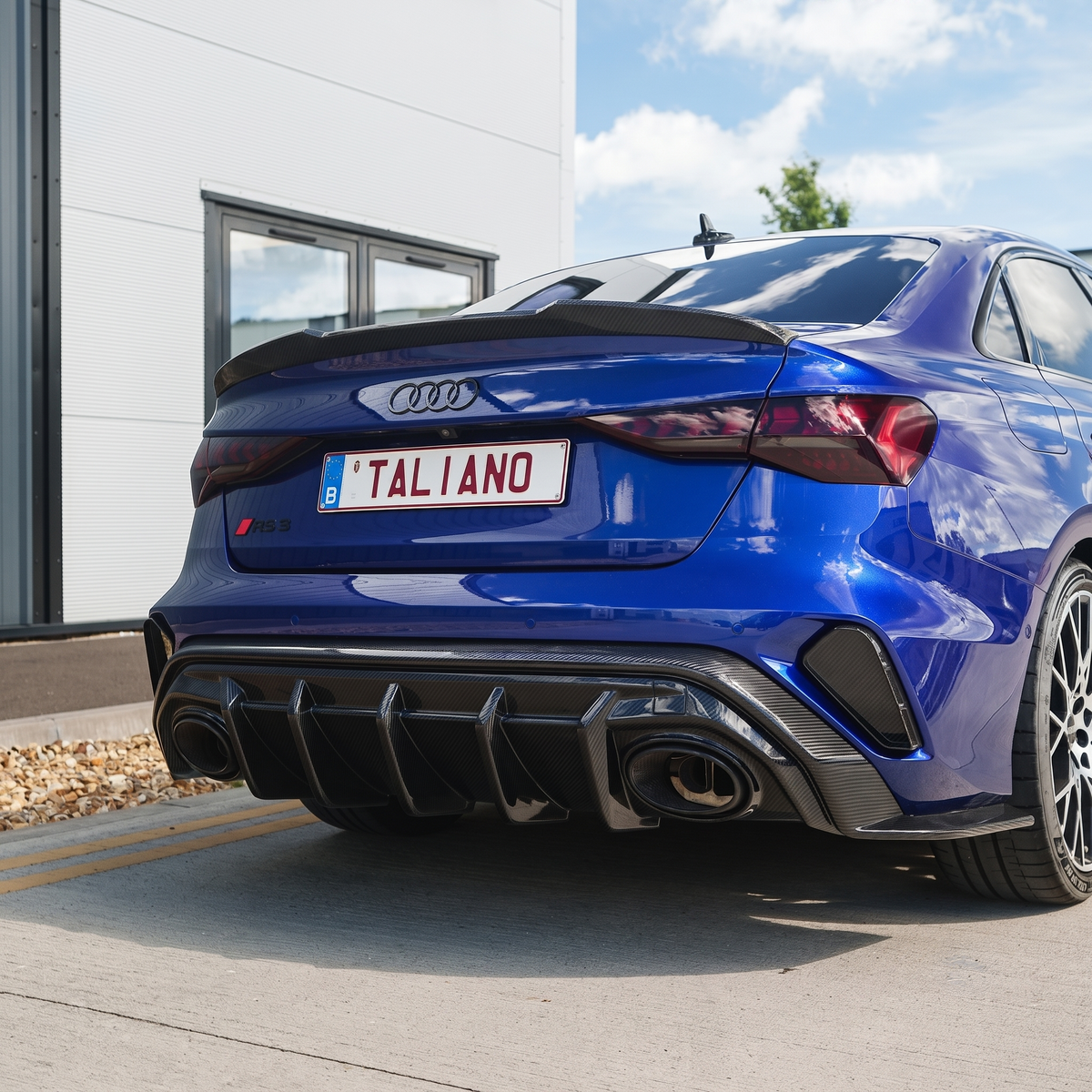 CT Carbon Audi RS3 8Y 2025+ carbon fibre rear reflector delete accessory, sleek design for enhanced vehicle styling.