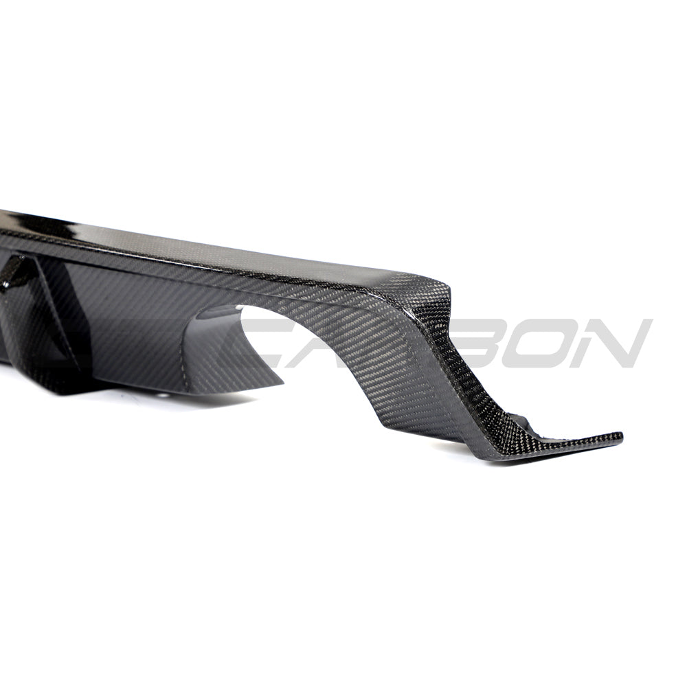 Hyundai i30N carbon fibre diffuser splitter by CT Carbon, pre-facelift model, showcasing sleek aerodynamic design.