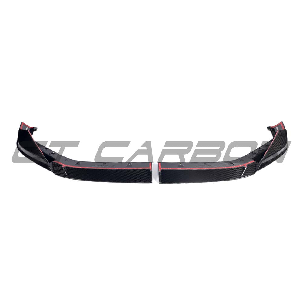 BMW G90 G99 M5 2024+ CT Carbon dry carbon fibre splitter V2 for sporty front aerodynamic enhancement.