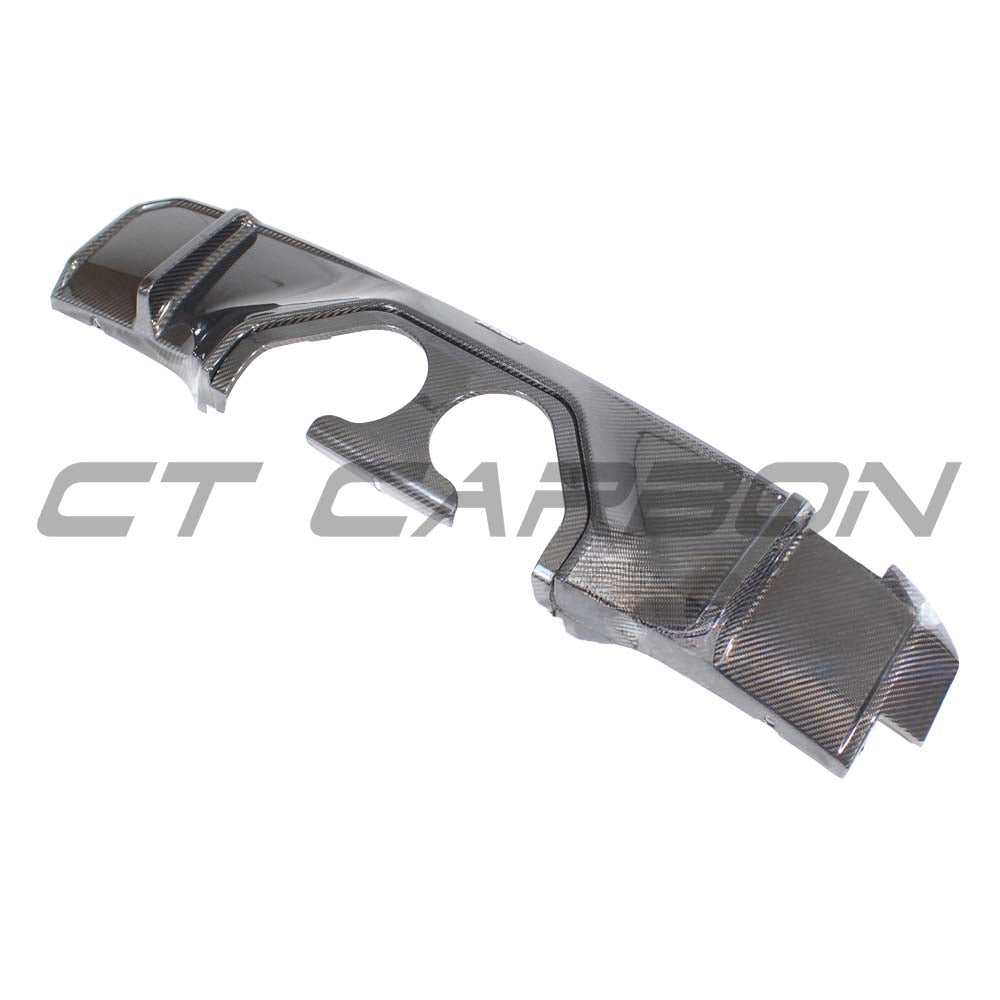 BMW M3 M4 G80 G81 G82 G83 CT Carbon middle outlet diffuser showing sleek black carbon fiber design and precise fitment.