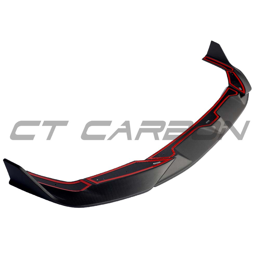 Audi RS6 C8 full matte carbon fiber kit by CT Carbon, featuring detailed carbon fiber components on a vehicle.
