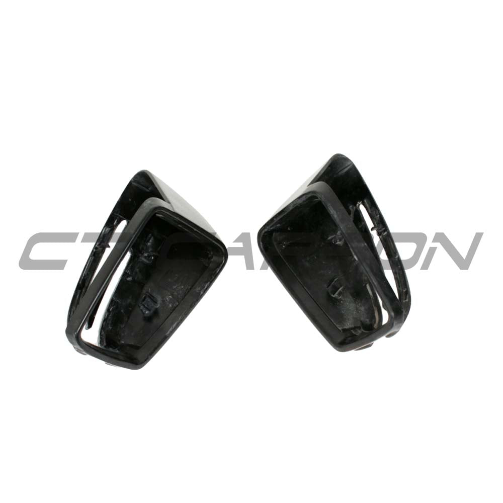Mercedes C & E Class W204 W212 carbon fiber mirror accessories by CT Carbon, close-up of sleek, lightweight mirror covers.
