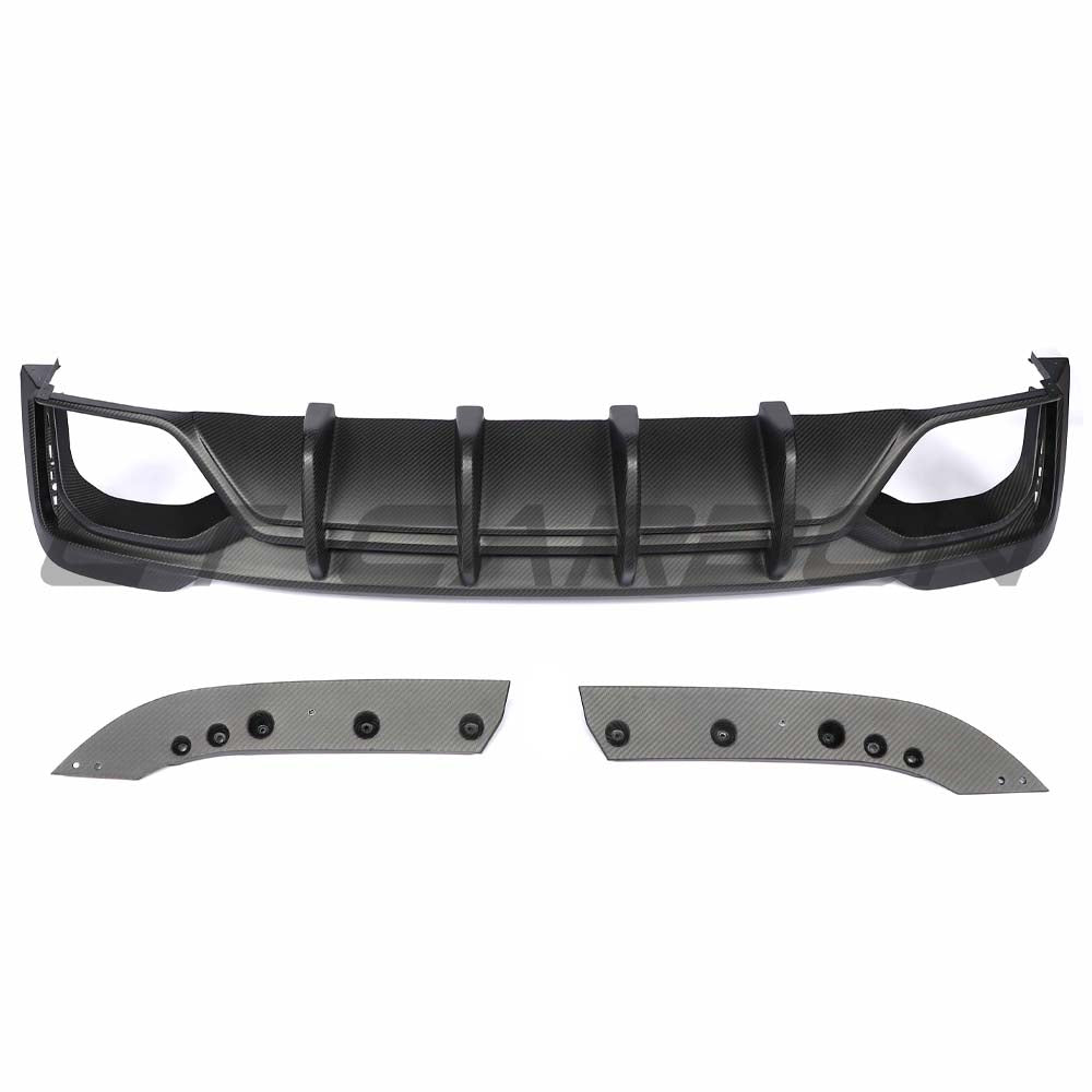 CT Carbon Audi RS6 C8 full matte carbon fiber kit, showing detailed panels and sleek finish on the car's exterior.