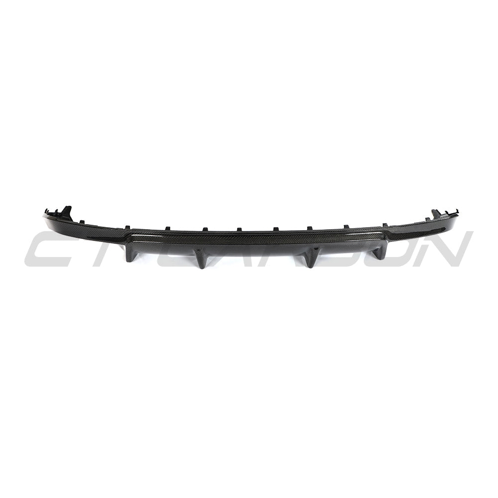 BMW G26 4 Series carbon fibre diffuser V2 by CT Carbon, showcasing sleek black aerodynamic design and precise fit.