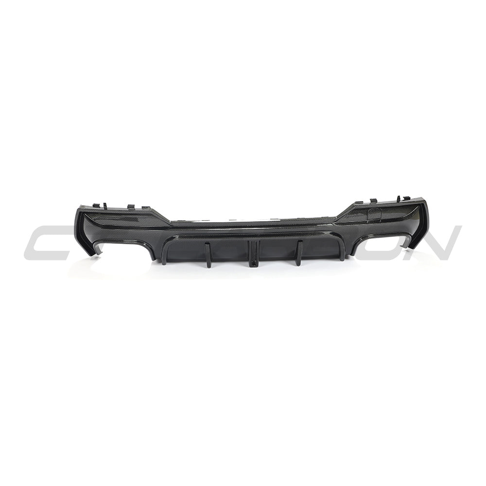 BMW G22 G23 4 Series 2020-2024 CT Carbon quad tip carbon fibre diffuser V2, designed for pre-LCI models, with a sleek aerodynamic look.
