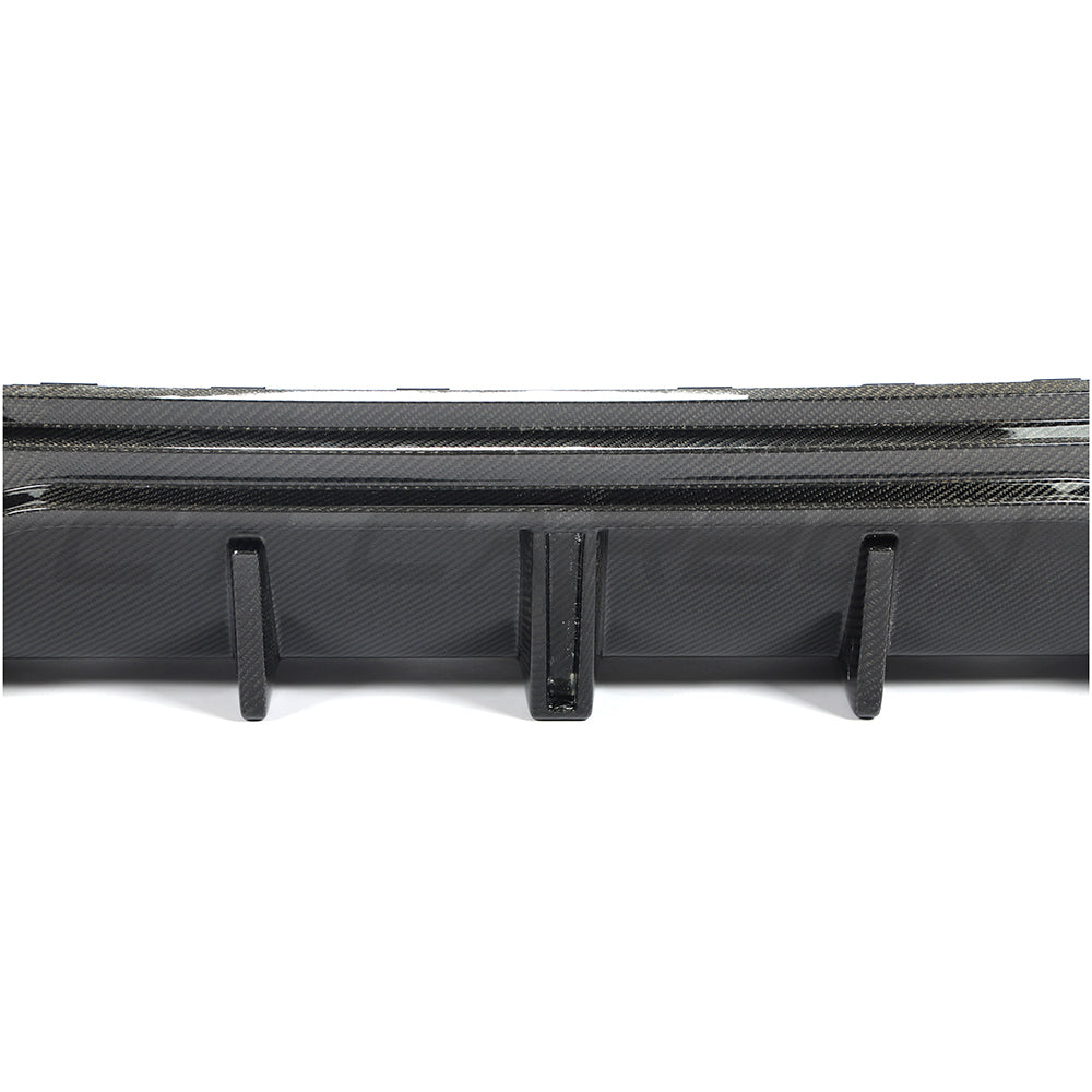 BMW G22 G23 4 Series 2020-2024 CT Carbon quad tip carbon fibre diffuser V2, sleek automotive rear diffuser with quad exhaust cutouts.