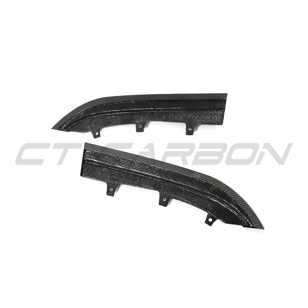 BMW G22 G23 4 Series 2020-2024 CT Carbon quad tip carbon fiber diffuser V2, shown on a sleek black car.