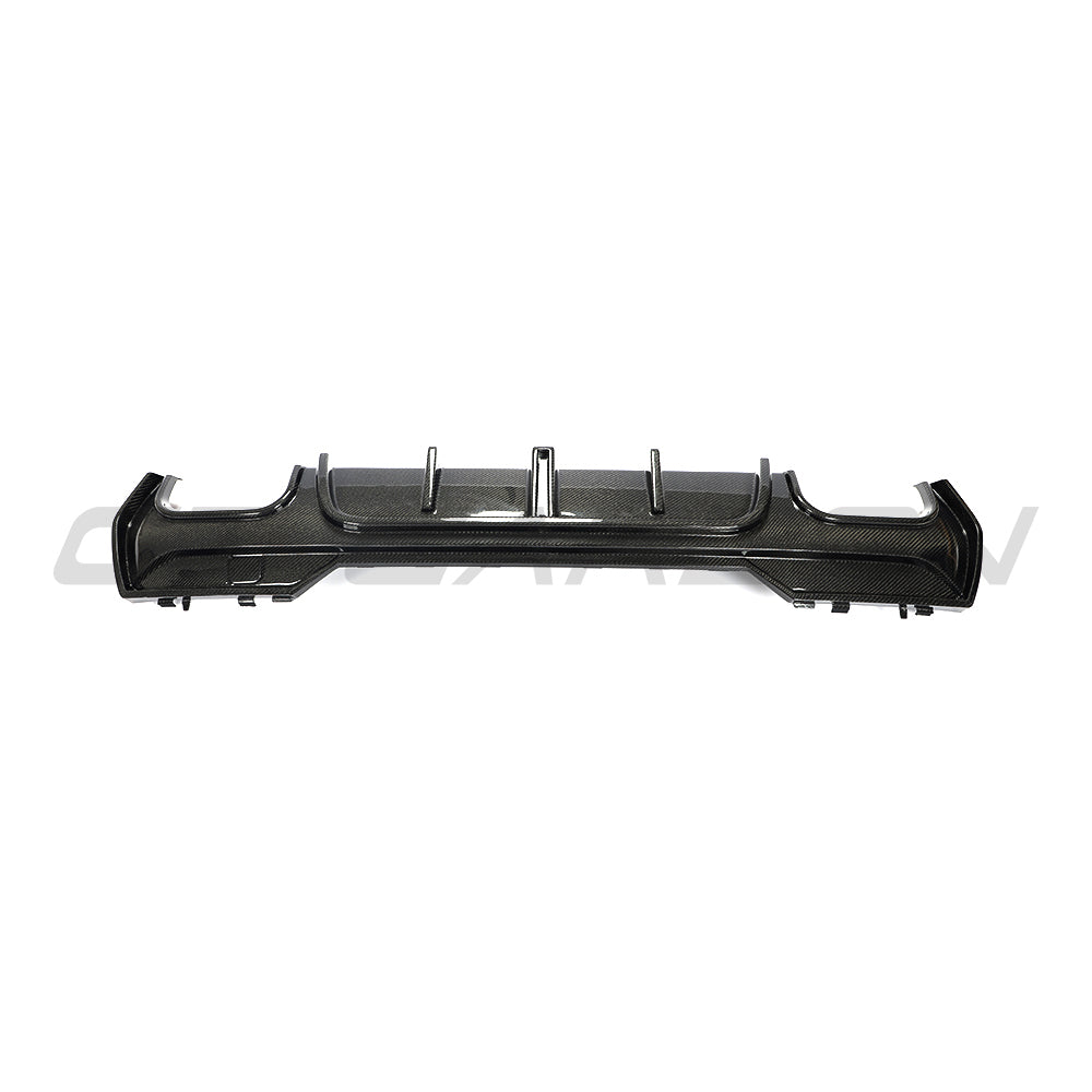BMW G22 G23 4 Series 2020-2024 V2 carbon fiber quad tip diffuser by CT Carbon, showing sleek aerodynamic design.