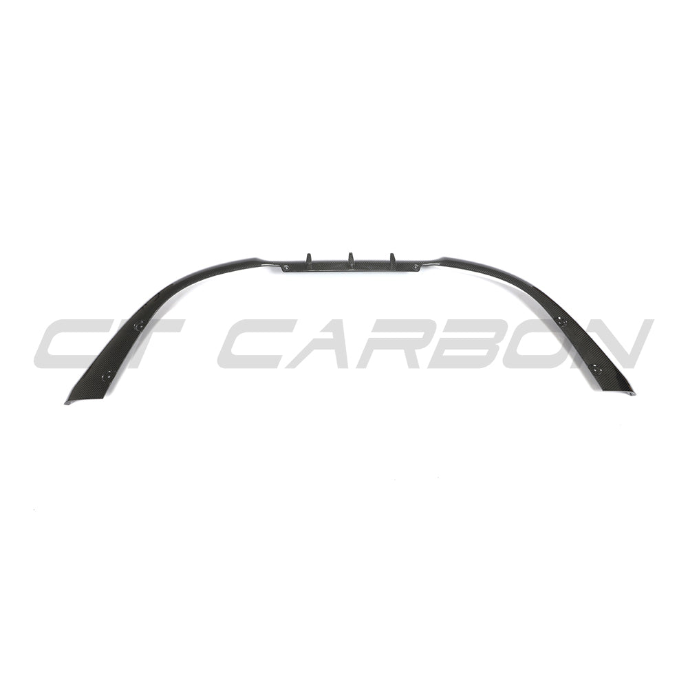 CT Carbon Porsche 911 (992.1) Carrera 2018-2024 carbon fiber diffuser V2, showcasing sleek aerodynamic design and intricate weave pattern.