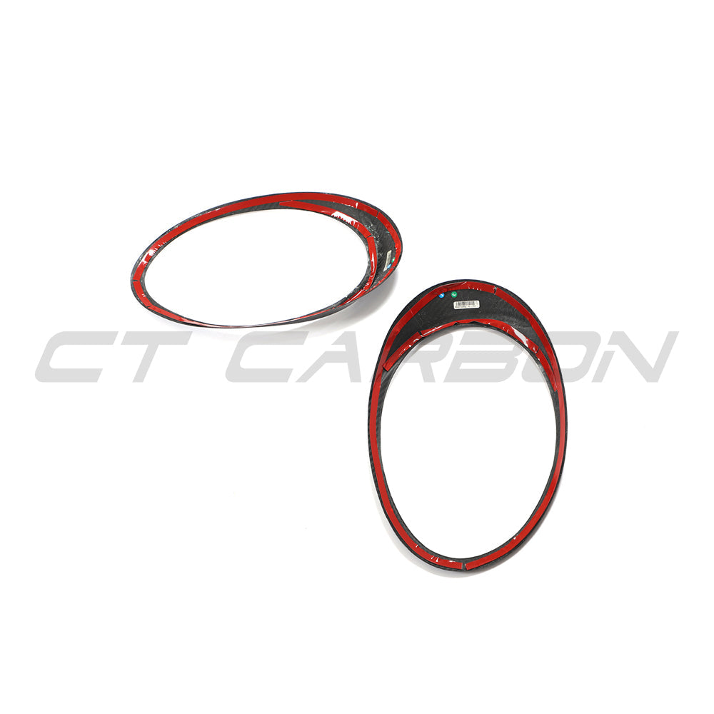 CT Carbon carbon fiber headlight eyebrows for Porsche 911 991 (2012-2021) enhance the vehicle's sporty look with sleek accessories.