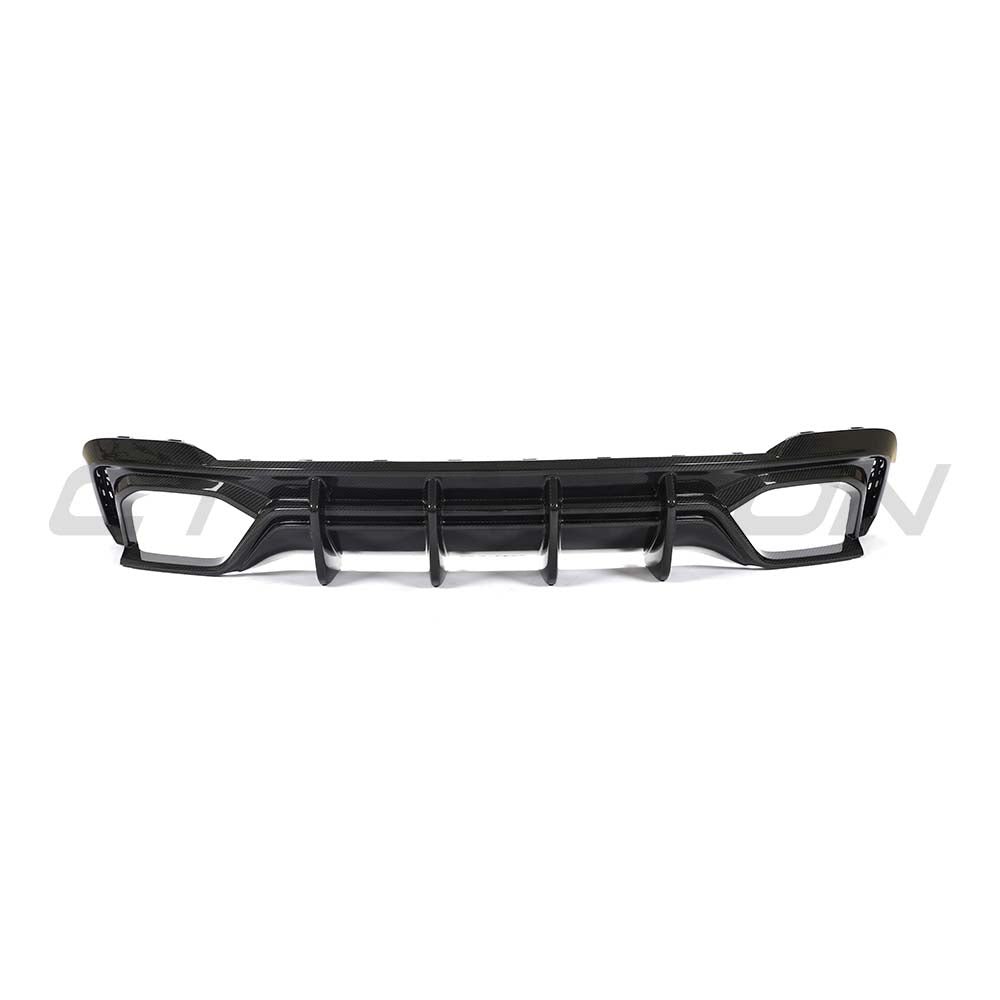 Full car carbon fibre kit for Audi RS6 C8 by CT Carbon, showing detailed carbon fibre panels and accents on the vehicle.