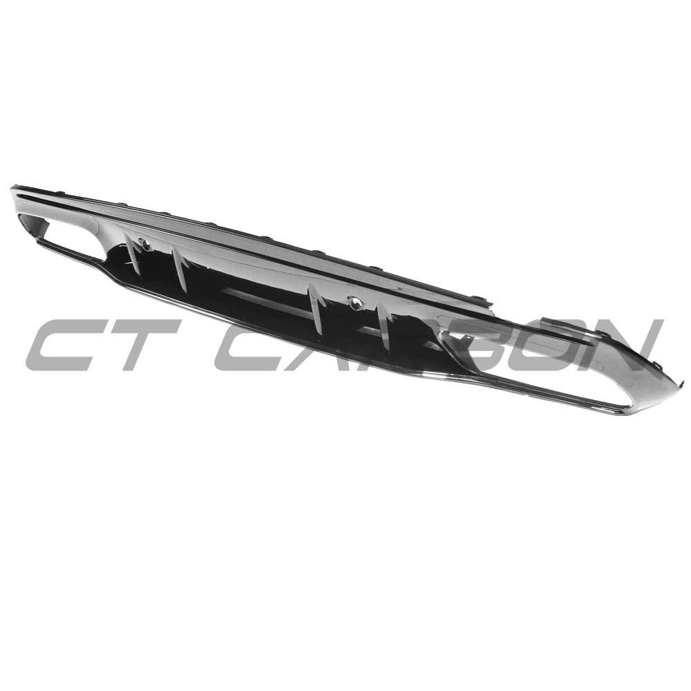 Mercedes C-Class W205 estate diffuser and tips in gloss black by CT Carbon, showcasing the sleek aerodynamic design.