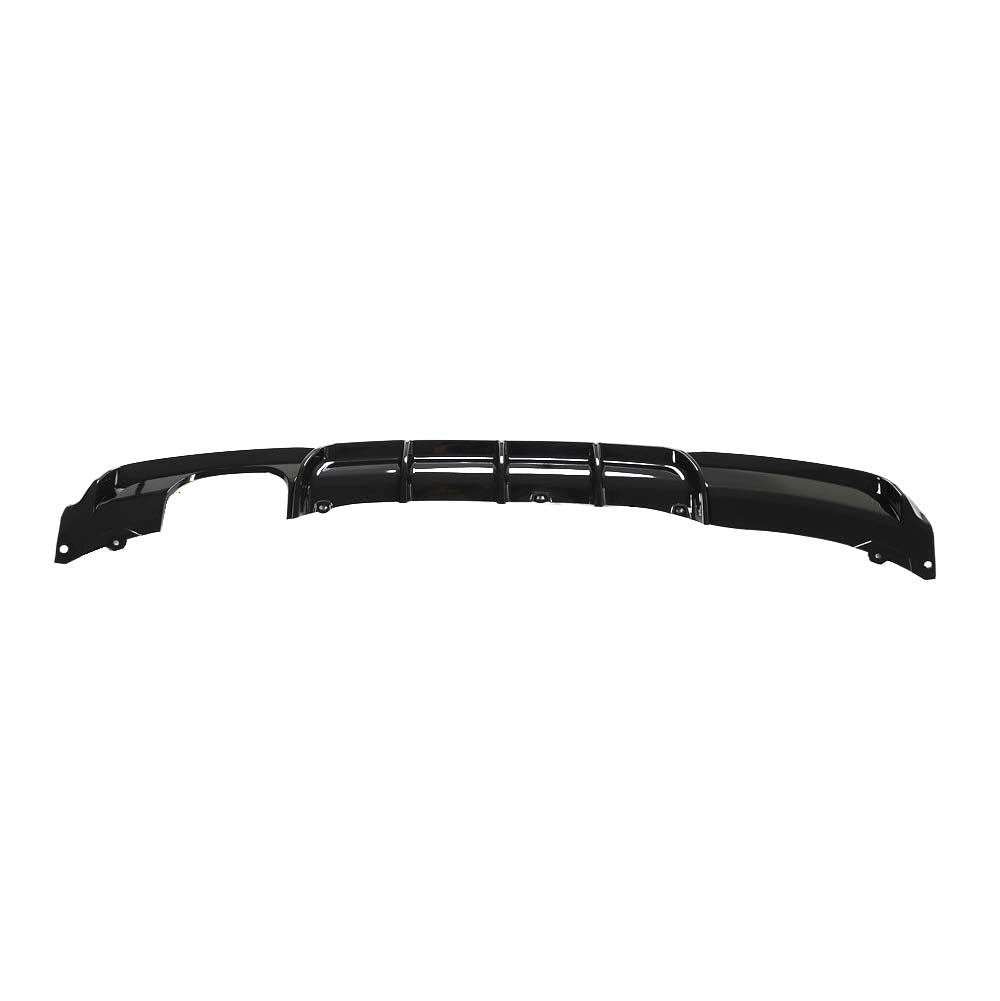 BMW 3 Series F30 F31 GLOSS BLACK left exhaust diffuser by CT Carbon, showcasing sleek design and matte black finish.