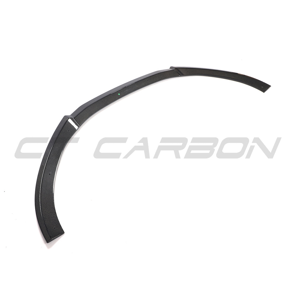 Carbon fibre splitter for Audi RS6 C7/C7.5 2013-2018 by CT Carbon, showing the sleek, textured carbon fiber surface and aerodynamic design.
