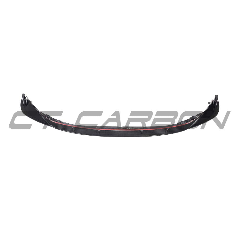 BMW M3 M4 G80 G82 G83 carbon fibre splitter V2 by CT Carbon, showing the sleek aerodynamic front splitter design.