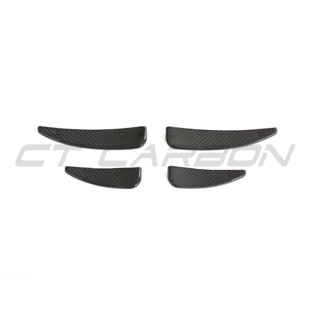 CT Carbon Audi R8 V10 Gen 2.5 front carbon fibre canards, automotive accessories, visible aerodynamic enhancements.