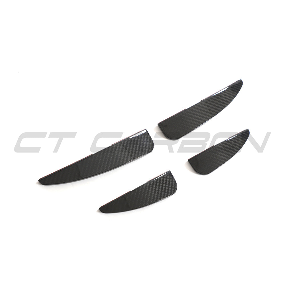 Carbon fibre front canards for Audi R8 V10 Gen 2.5 (2020-2023) by CT Carbon, showcasing aerodynamic automotive accessories.