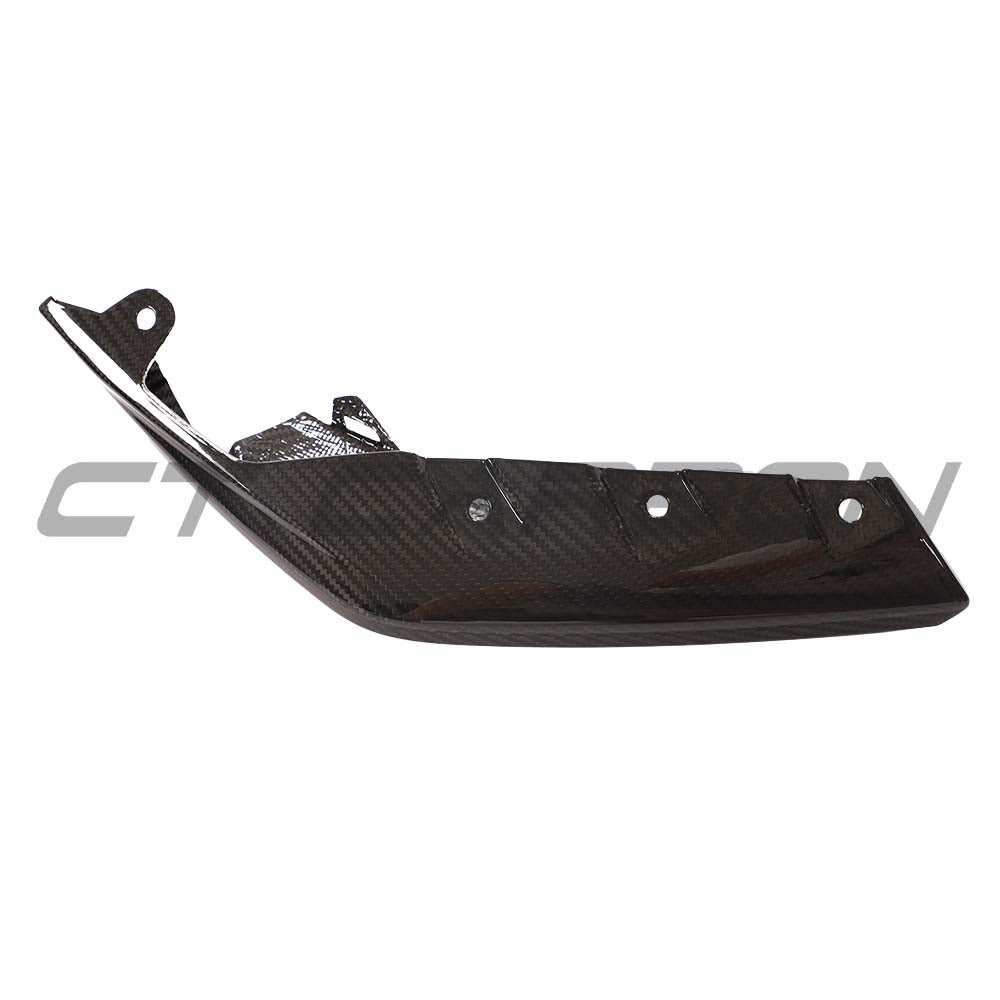 BMW M3 M4 G80 G82 G81 G83 carbon fiber front bumper corner replacements by CT Carbon, showcasing sleek, lightweight accessory design.