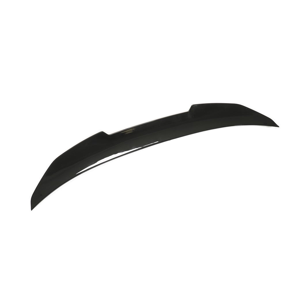 BMW 3 Series F30 GLOSS BLACK V3 Spoiler by CT Carbon, showcasing sleek, aerodynamic design on a car's rear.
