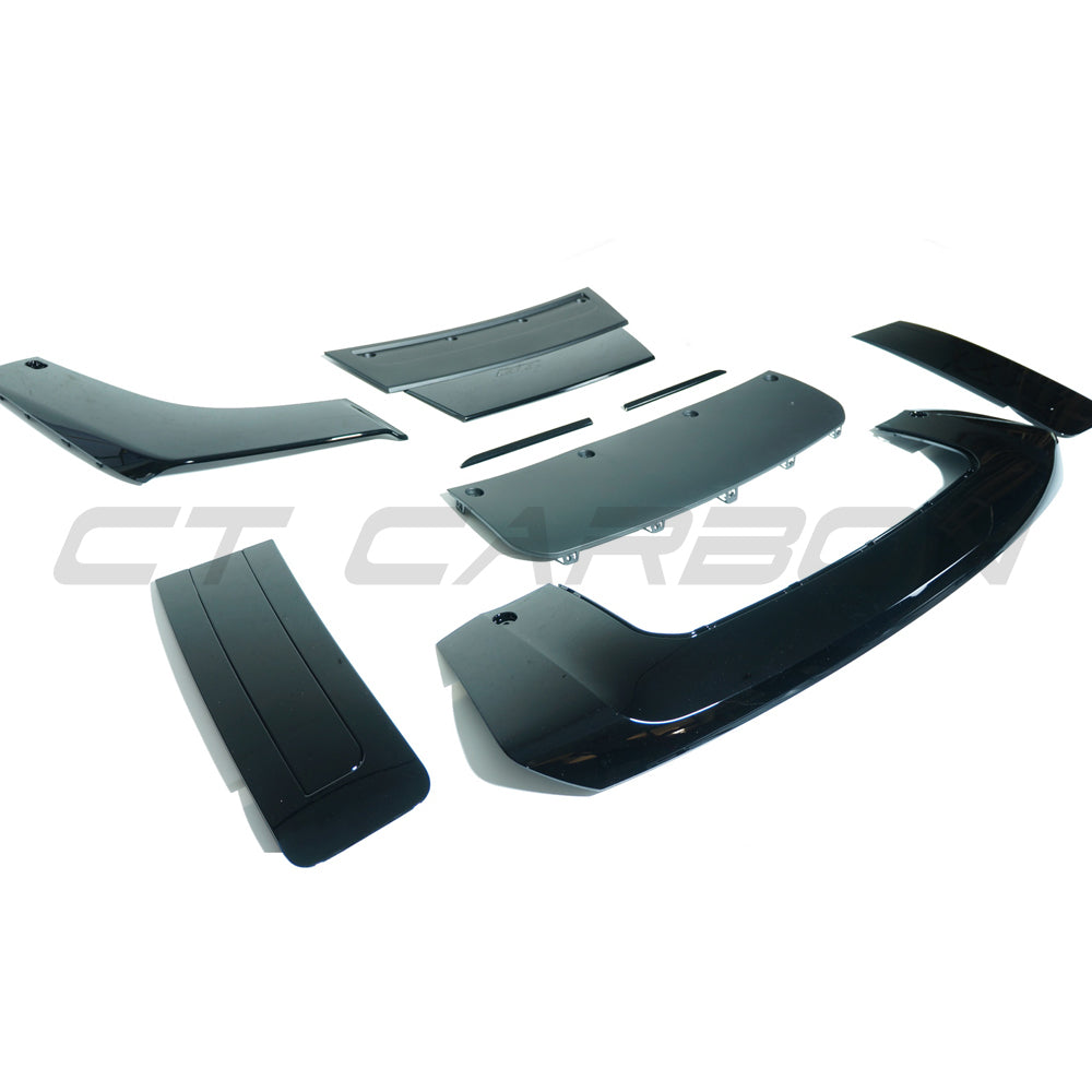 Black trim kit for Range Rover L460 2022+ by CT Carbon, showcasing full black edition exterior trim components.