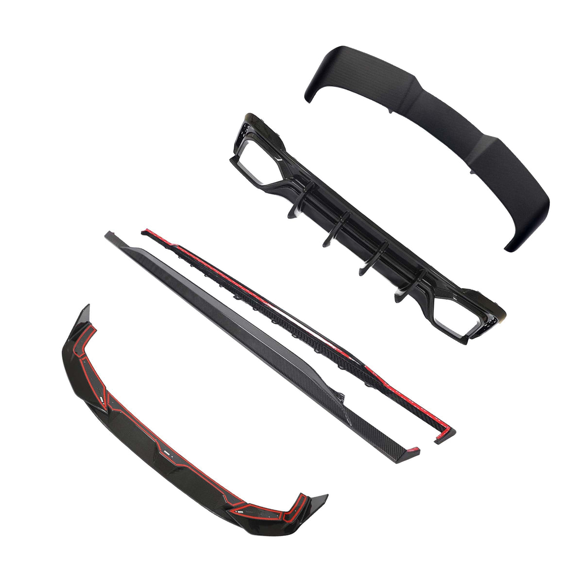 Audi RS6 C8 full carbon fiber kit by CT Carbon, showcasing aerodynamic components and sleek carbon fiber finish.