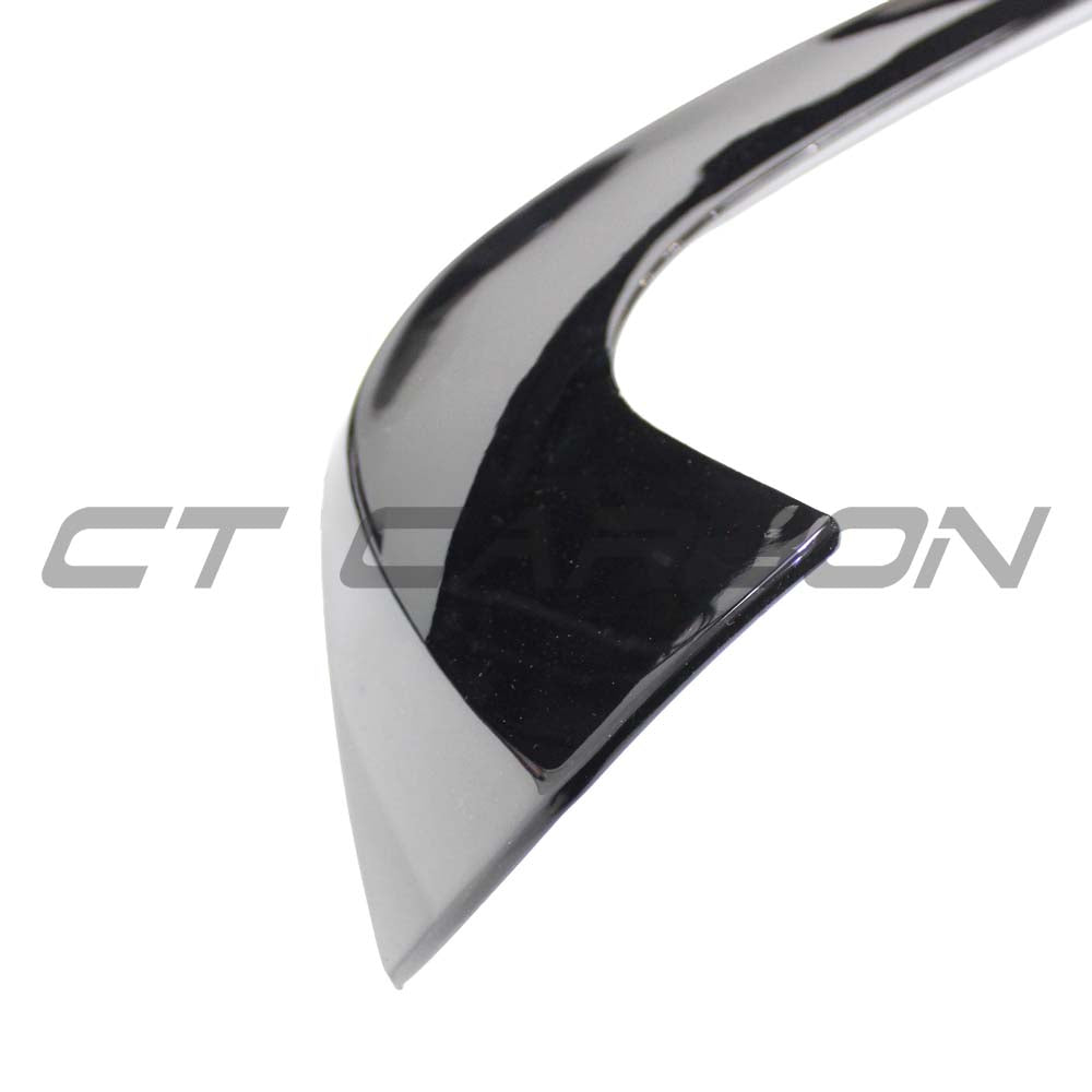 CB Carbon BMW F20/F21 1 Series LCI dual exit exhaust kit in gloss black, featuring V3 design with twin tips and sleek finish.