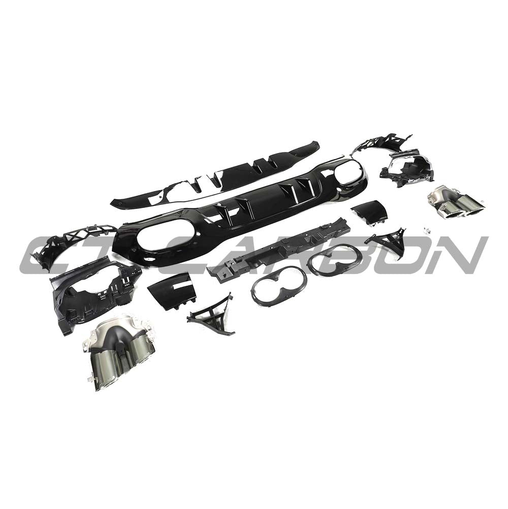 MERCEDES A-CLASS W177/V177 2018-CURRENT GLOSS BLACK QUAD TIP DIFFUSER