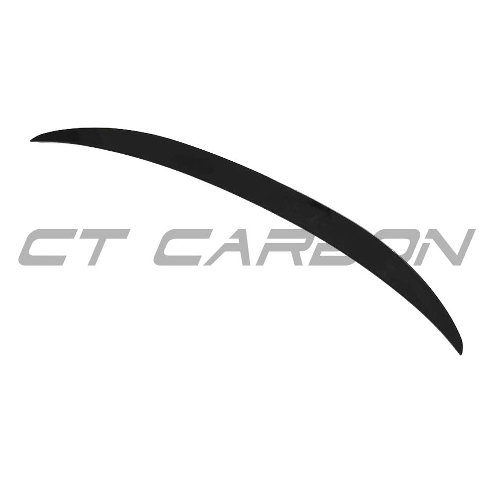 BMW 3 Series G20 M3 G80 CT Carbon gloss black spoiler installed on vehicle, showcasing sleek aerodynamic design.