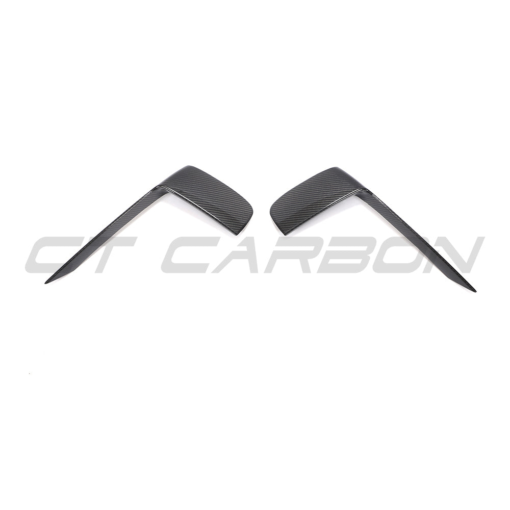 CT Carbon Porsche 911 991.2 GT3RS carbon fiber front bumper trim covers, close-up view of lightweight accessory.