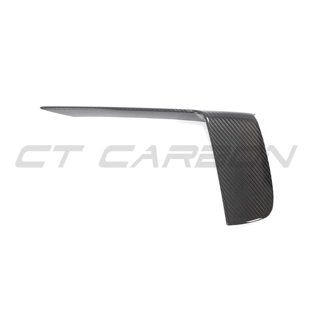 CT Carbon Porsche 911 991.2 GT3RS 2018-2020 carbon fiber front bumper trim covers, close-up of sleek, lightweight accessories