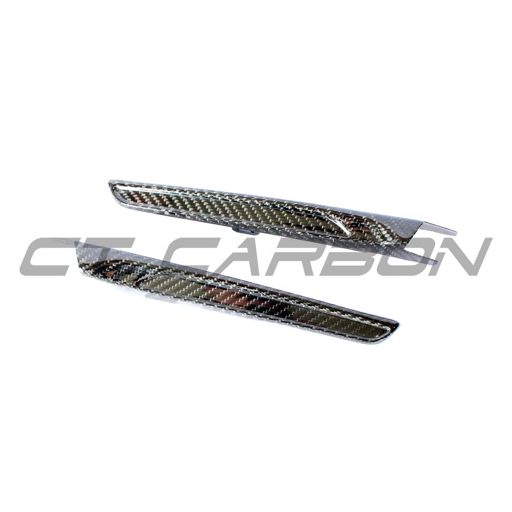 BMW M3 M4 F80 F82 F83 carbon fibre side vents by CT Carbon, showcasing sleek, lightweight automotive accessories with detailed craftsmanship.