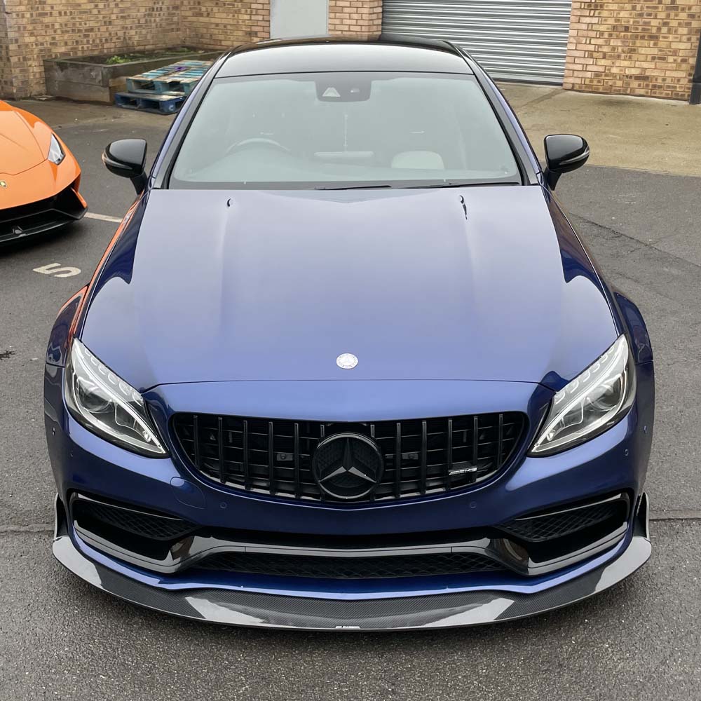 MERCEDES W205 C63 COUPE/CONVERTIBLE CARBON FIBRE SPLITTER - V3 - CT DESIGN