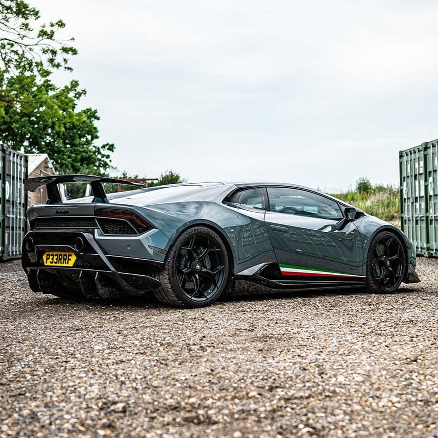 Lamborghini Huracan Performante forged side skirts by CT Carbon, designed to enhance aerodynamics and style.