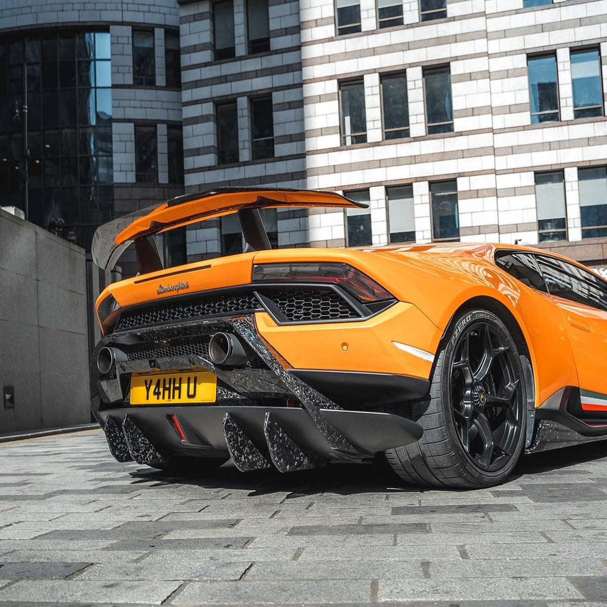 Lamborghini Huracan Performante full kit by CT Carbon, featuring carbon fiber parts and aerodynamic enhancements.
