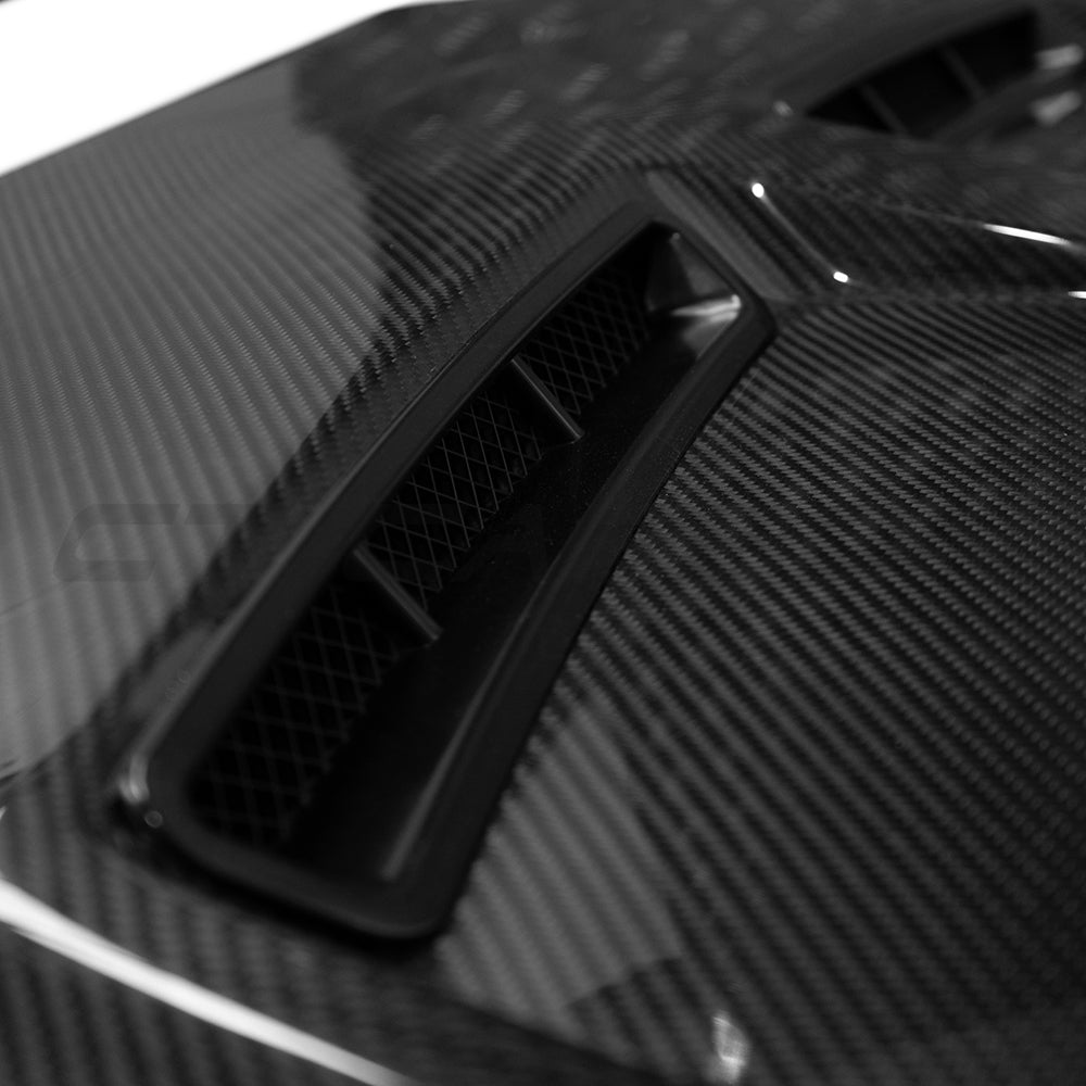 Carbon fiber bonnet for Land Rover Defender L663 SV Style, featuring a sleek, lightweight design with a bold, aggressive look.