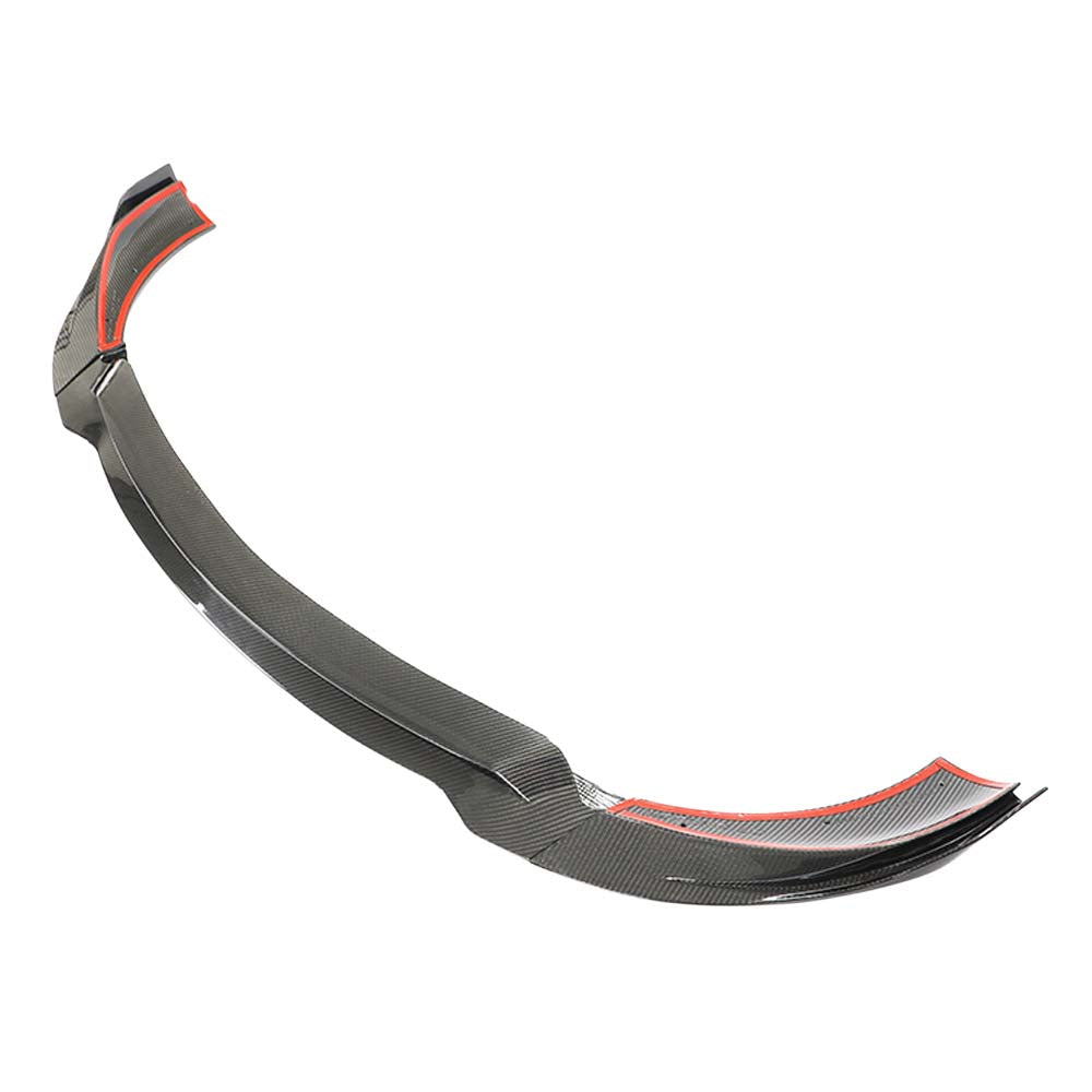 Mercedes E63 W213 2018-2020 CT Carbon fiber splitter front bumper accessory, lightweight and aerodynamic for enhanced performance.