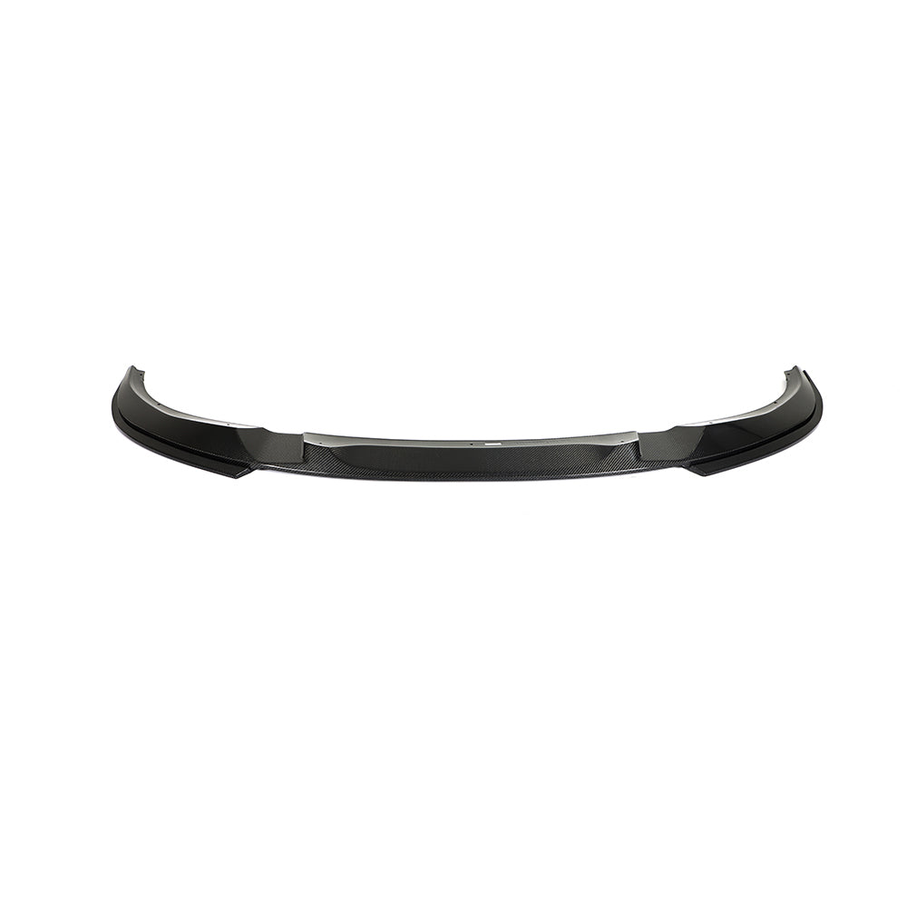 BMW 4 Series G26 and i4 carbon fibre splitter by CT Carbon, showing the sleek, aerodynamic V2 splitter installed on the front bumper.