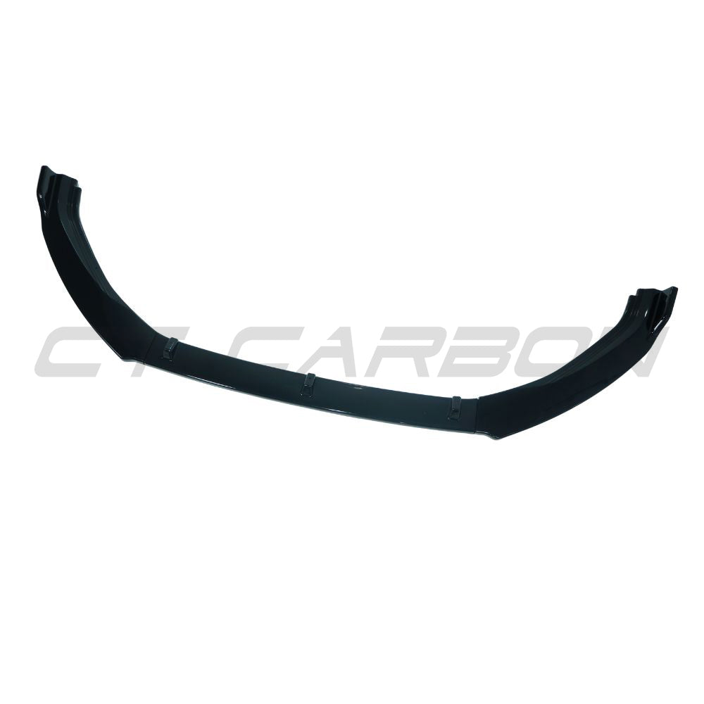 Gloss black splitter for Volkswagen Golf MK7/7.5 2012-2020 by CT Carbon, shown on the front bumper.