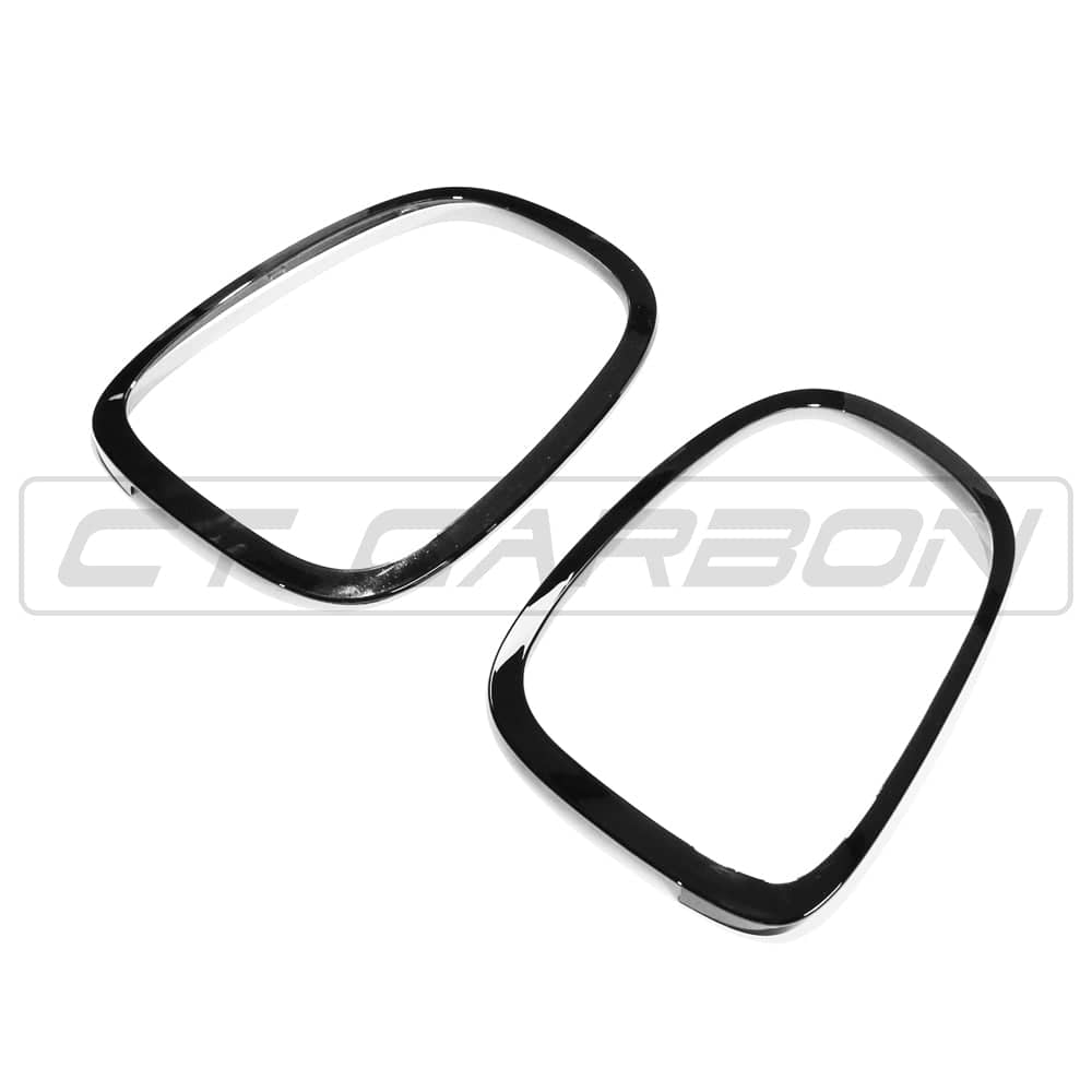 Gloss black replacement trim accessory for MINI Cooper S and JCW F56 by CT Carbon, showing close-up of sleek black finish.