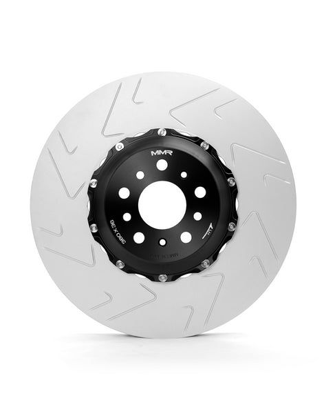 MMX Performance BMW G8X front 380mm 2-piece floating brake discs for enhanced stopping power and performance.