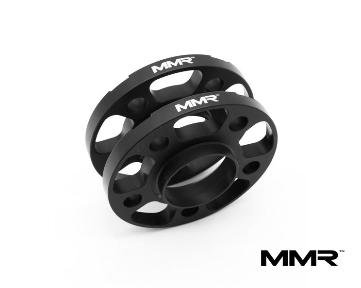 BMW G-Series wheel with MMX Performance 12mm wheel spacers, showing the spacer installed on the wheel for improved fitment.