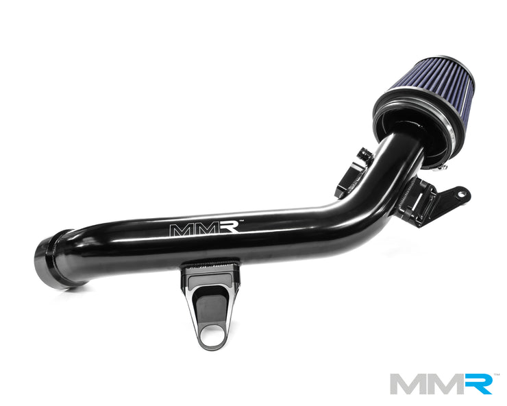 MMX Performance N55 air intake kit for BMW M135i, M235i, 335i, and 435i, showing black induction components and hoses.