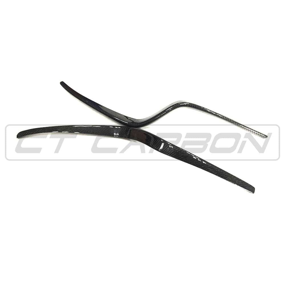 Carbon fiber front bumper trim for Porsche Macan 2014-2017 by CT Carbon, showcasing a sleek, high-quality automotive accessory.