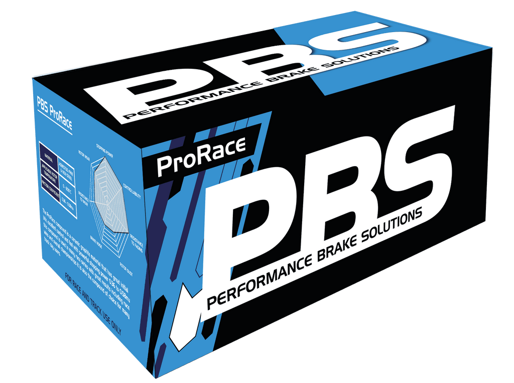 BMW M3 E46 PBS ProRace rear performance brake pads, durable brake pad set with metallic friction surface for enhanced braking.