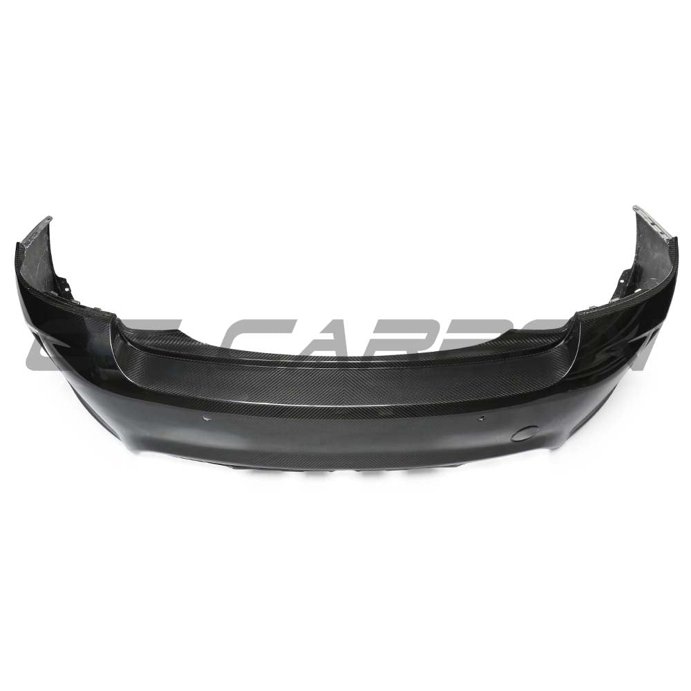 BMW F87 M2 Carbon Fibre Bumper Replacement Kit by CT Carbon, showing the sleek carbon fiber bumper with detailed weave pattern.