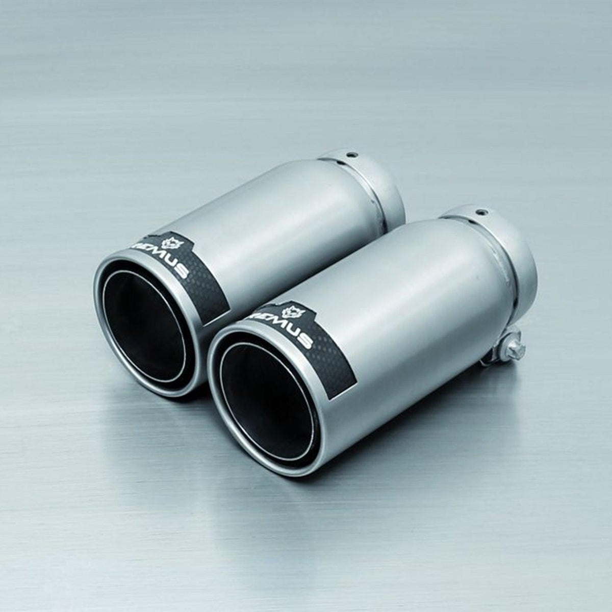 Remus BMW M3 axle-back rear silencer exhaust system installed on E90/E92/E93 models, showcasing the polished exhaust tips and branding