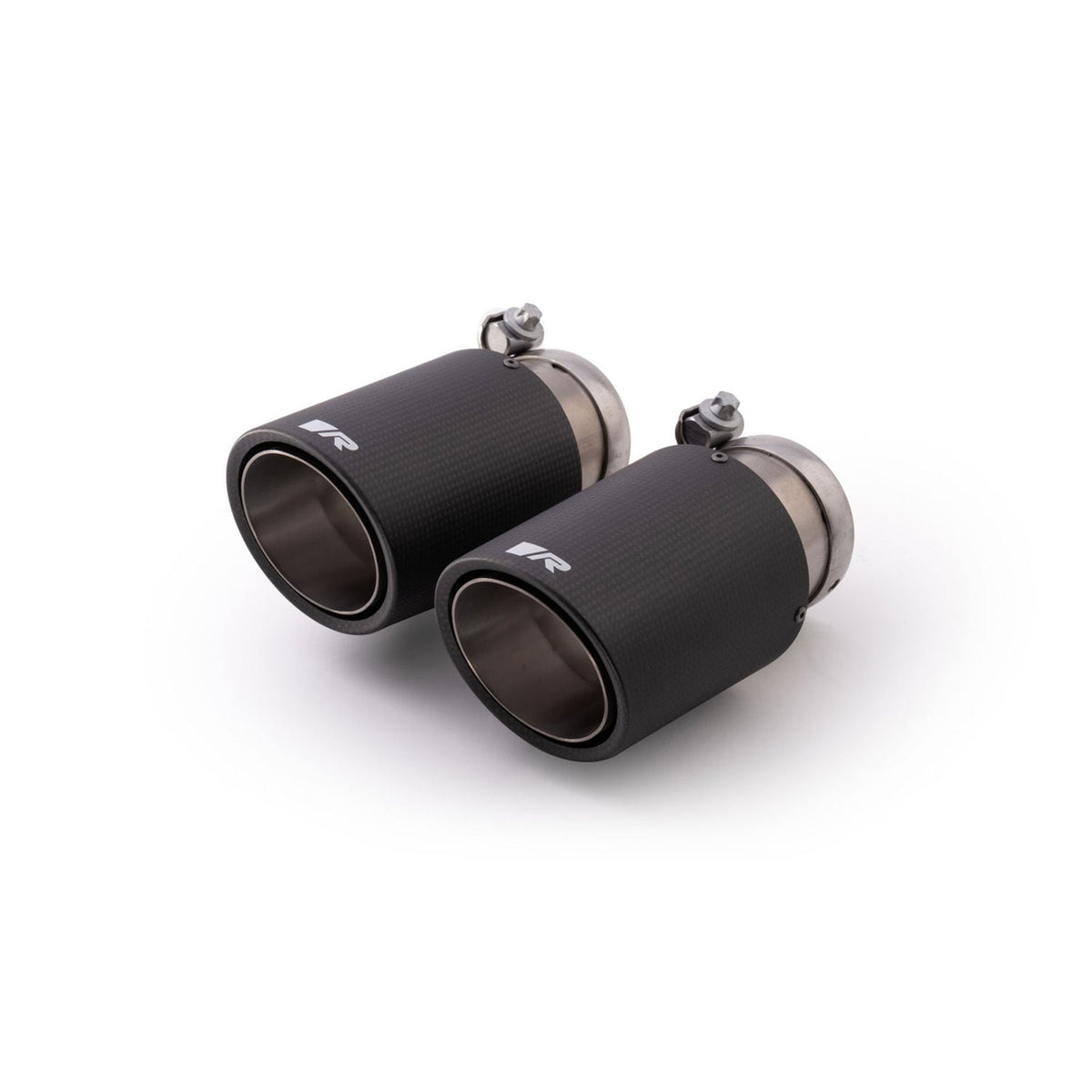 Remus BMW G42 M240i racing axle back exhaust system with stainless steel construction and carbon fiber tips.