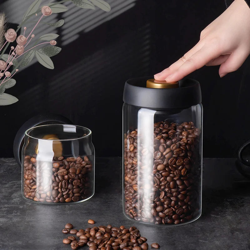 Nineteen72 Performance vacuum-sealed coffee bean canister, coffee accessory for fresh storage of coffee beans.