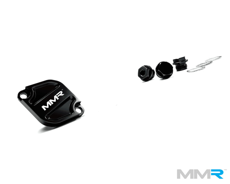 MMX Performance oil thermostat cover set for BMW N55, N54, and S55 engine parts, featuring durable construction and precise fit.