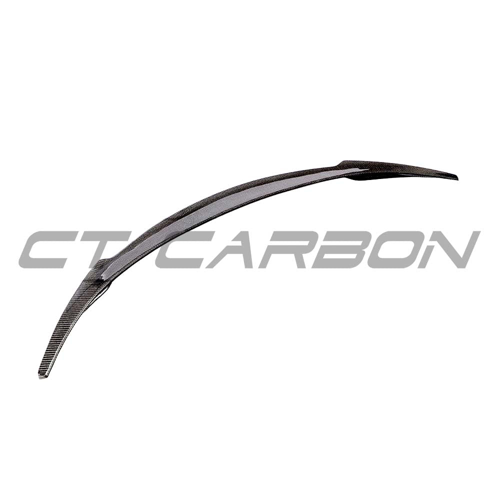 Tesla Model 3 carbon fiber spoiler V3 by CT Carbon, sleek aerodynamic rear spoiler for 2017-2023 Tesla Model 3.